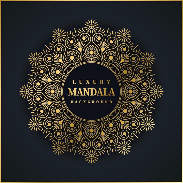 Luxury ornamental mandala effect design background in gold color  