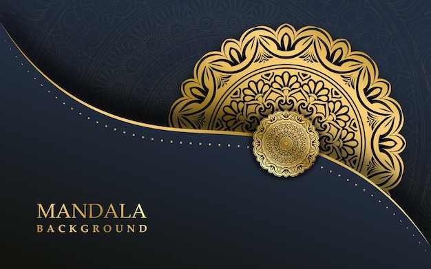 Luxury ornamental mandala effect design background in gold color  