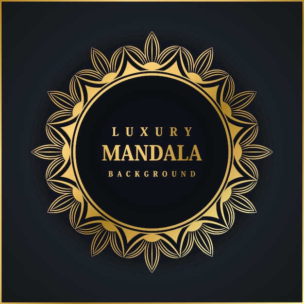 Luxury ornamental mandala effect design background in gold color  