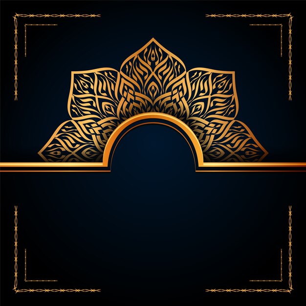 luxury ornamental mandala islamic background with golden arabesque motif