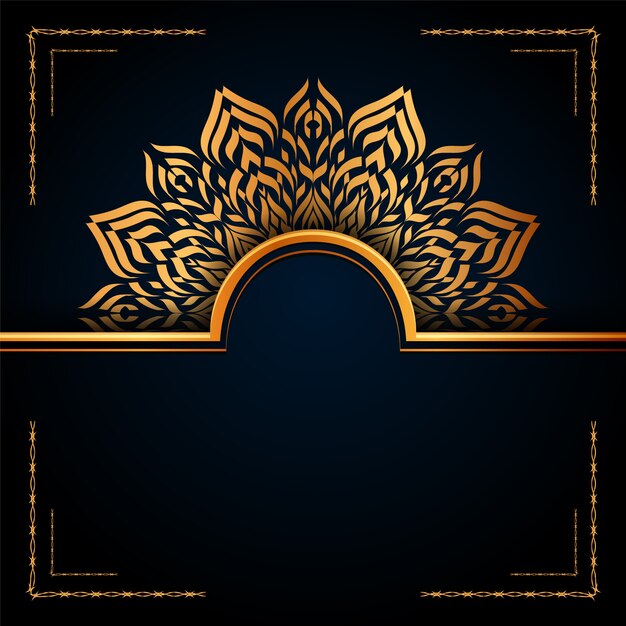 luxury ornamental mandala islamic background with golden arabesque motif