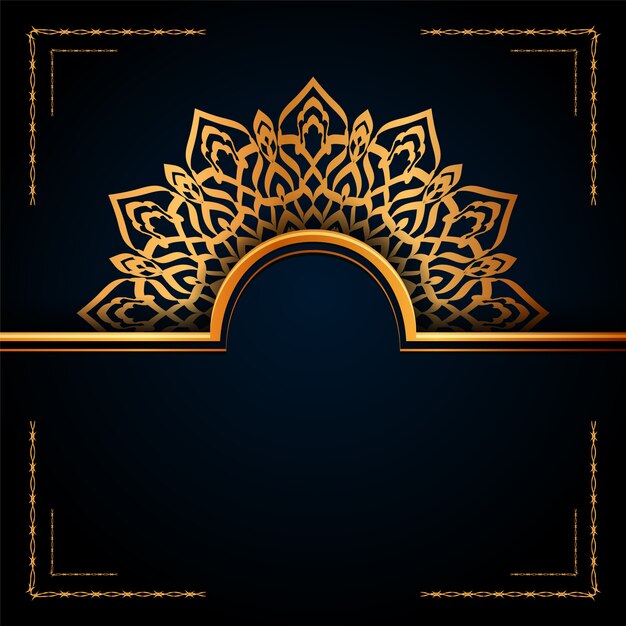 Luxury Ornamental Mandala Islamic Background with Golden Arabesque Motif