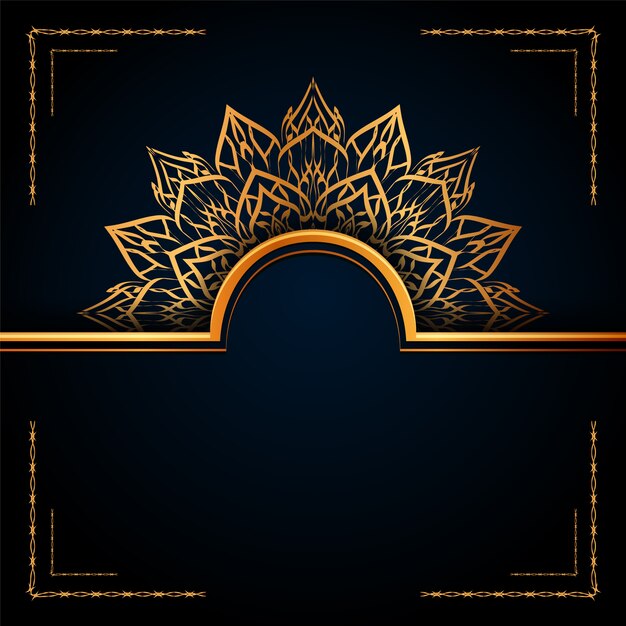 luxury ornamental mandala islamic background with golden arabesque motif