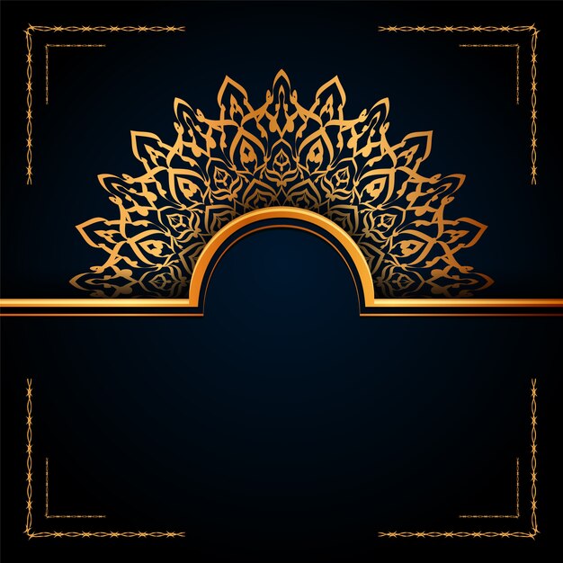 Luxury ornamental mandala islamic background with golden arabesque motif