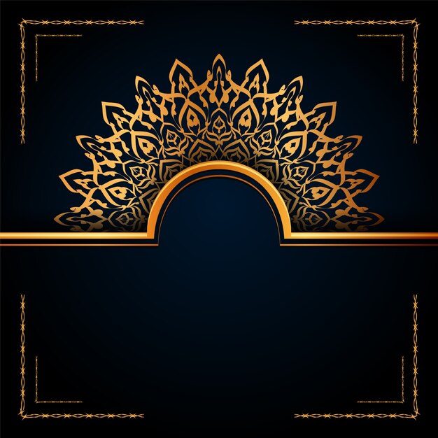 Luxury Ornamental Mandala Islamic Background with Golden Arabesque Motif