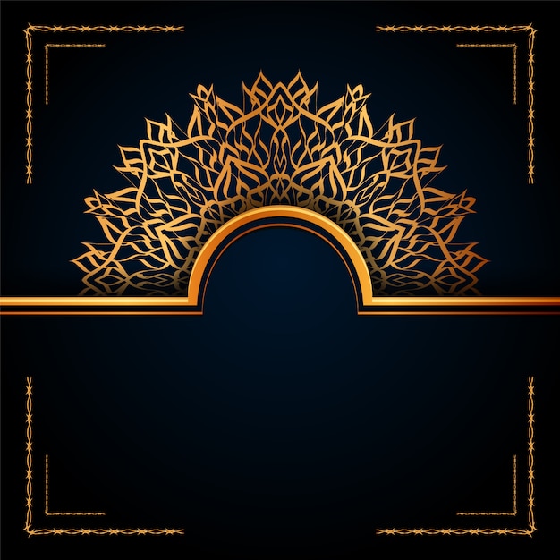 Luxury Ornamental Mandala Islamic Background with Golden Arabesque Motif