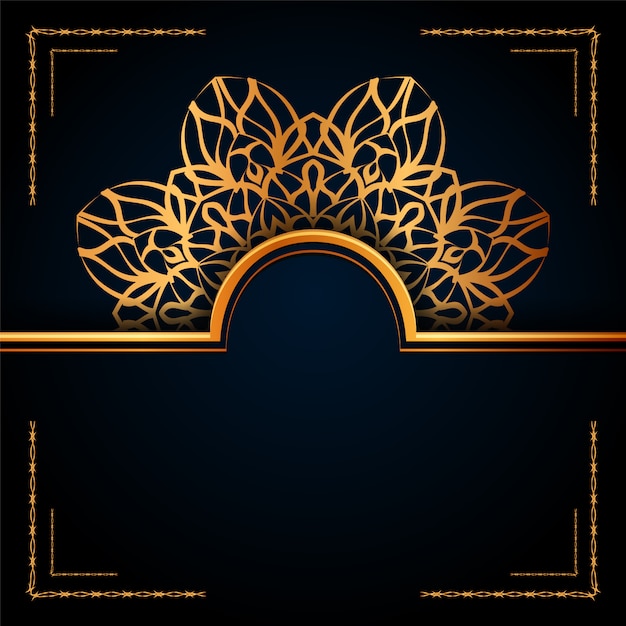 Luxury Ornamental Mandala Islamic Background with Golden Arabesque Motif