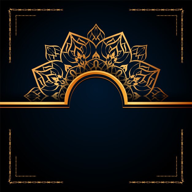 Luxury Ornamental Mandala Islamic Background with Golden Arabesque Patterns.