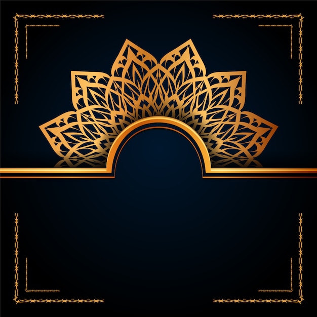 Luxury ornamental mandala islamic background with golden arabesque patterns.