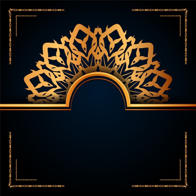 黄金アラベスクパターンと豪華な装飾的なマンダライスラム背景。
