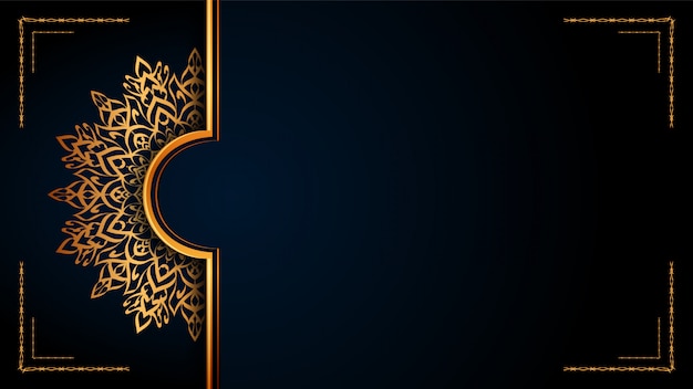 Luxury ornamental mandala islamic background with golden arabesque patterns.