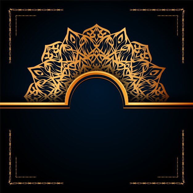 Mandala islamic background ornamentale di lusso con motivi arabi dorati