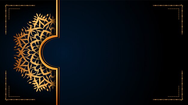 Роскошный орнамент Мандала Исламский фон с узорами золотой арабески