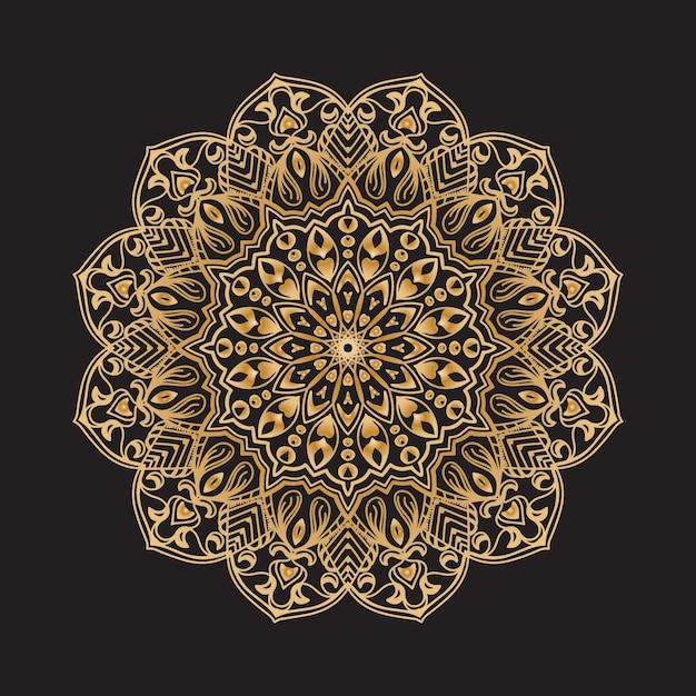 Mandala ornamentale di lusso decorazione islamica floreale oro