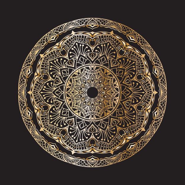 Mandala ornamentale di lusso decorazione islamica floreale oro