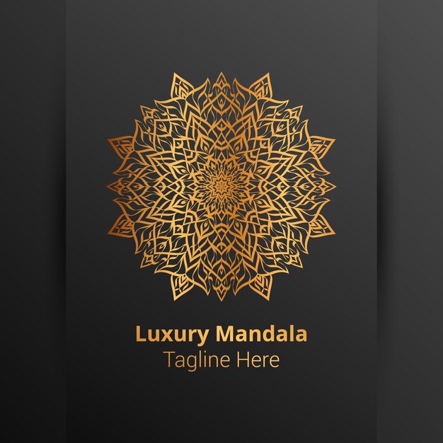 Logo di mandala ornamentale di lusso, stile arabesco.