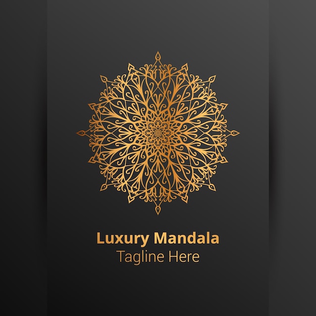 Logo di mandala ornamentale di lusso, stile arabesco.