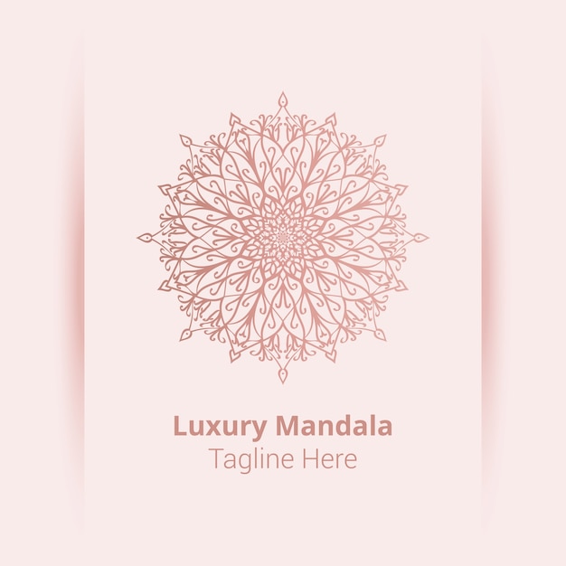 Logo di mandala ornamentale di lusso, stile arabesco.