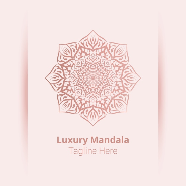 Logo di mandala ornamentale di lusso, stile arabesco.