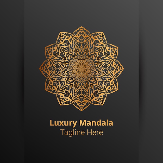 Logo di mandala ornamentale di lusso, stile arabesco.