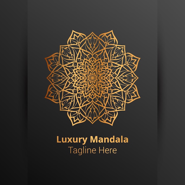 Logo di mandala ornamentale di lusso, stile arabesco.