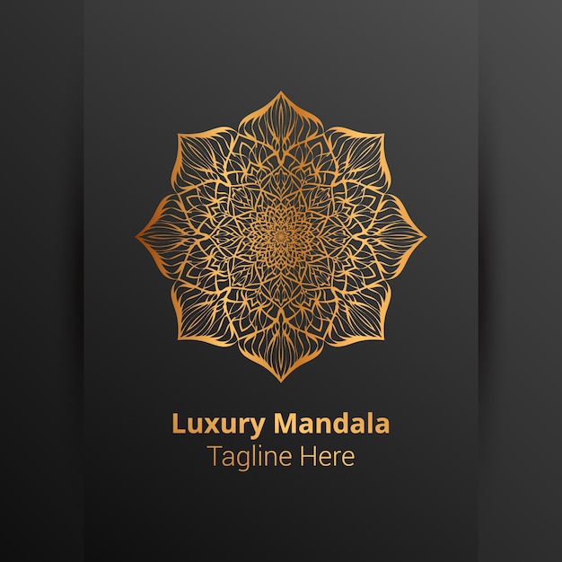 Logo di mandala ornamentale di lusso, stile arabesco.