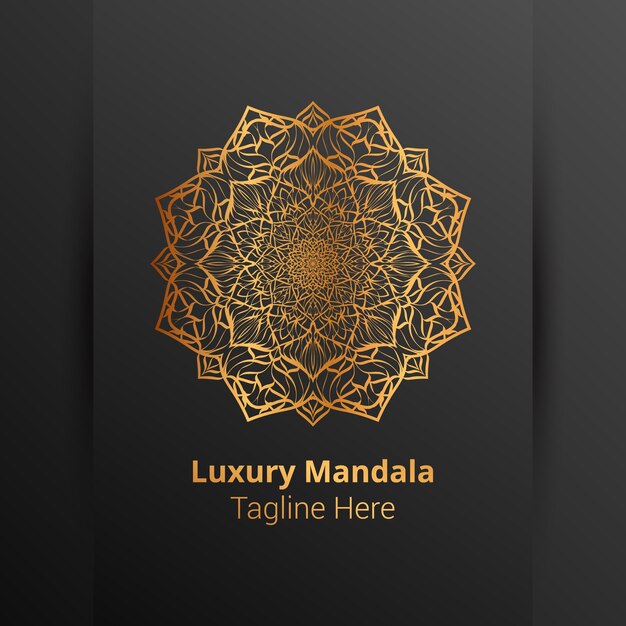 Vector luxury ornamental mandala logo, arabesque style.