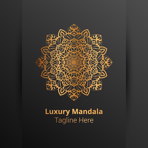 Vettore logo di mandala ornamentale di lusso, stile arabesco.
