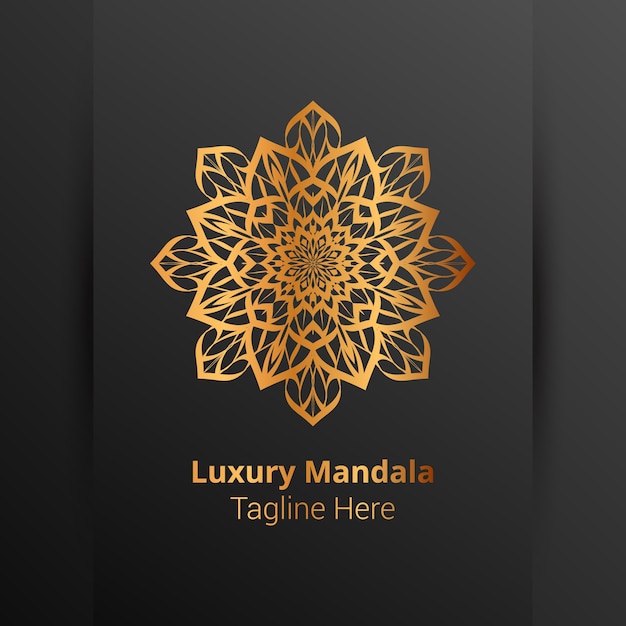 Logo di mandala ornamentale di lusso, stile arabesco.