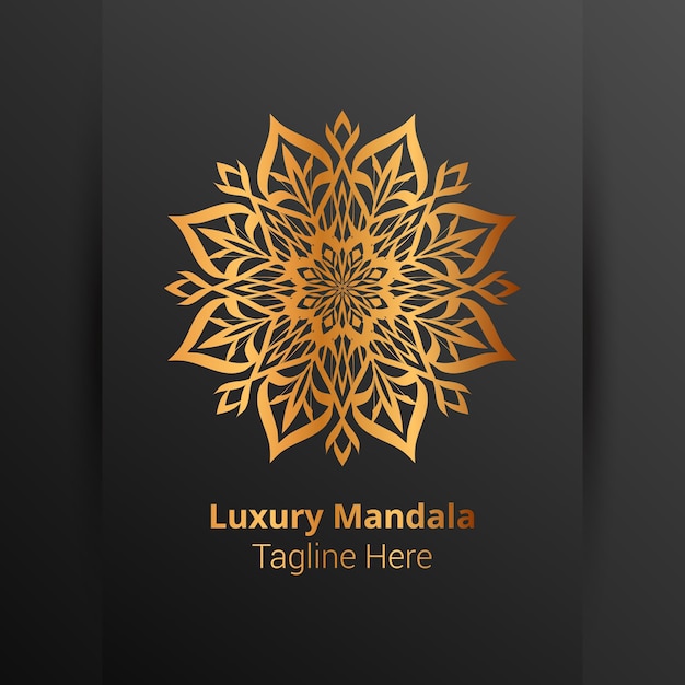 Logo di mandala ornamentale di lusso, stile arabesco.