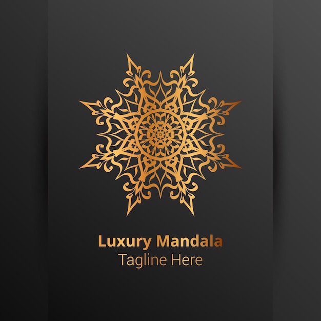 Logo di mandala ornamentale di lusso in stile arabesco