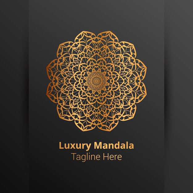  Luxury ornamental mandala logo background, arabesque style.