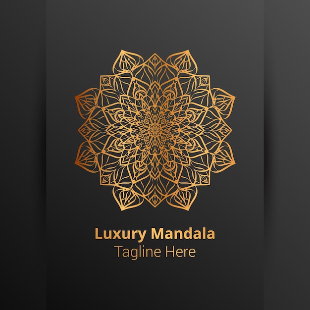 Sfondo di lusso ornamentale mandala logo, stile arabesco.