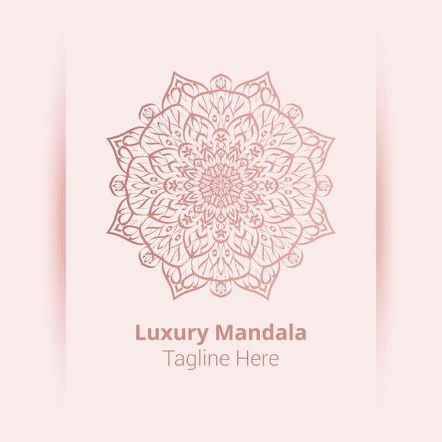  Luxury ornamental mandala logo background, arabesque style.