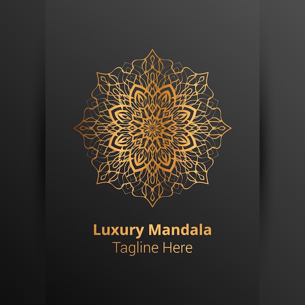 Sfondo di lusso ornamentale mandala logo, stile arabesco.