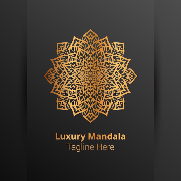  Luxury ornamental mandala logo background, arabesque style.