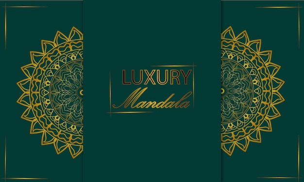 Luxury ornamental  stylish mandala design background in gold color.
