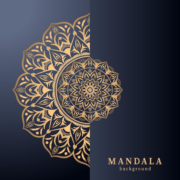 Vettore lusso ornamentale invito a nozze mandala design sfondo in colore oro