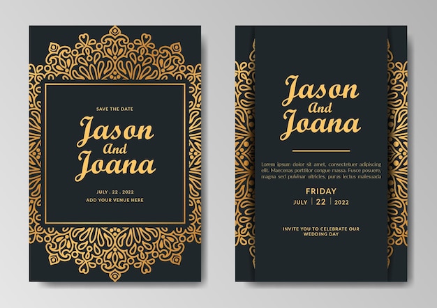 Luxury Ornamental Wedding Invitation Template Design