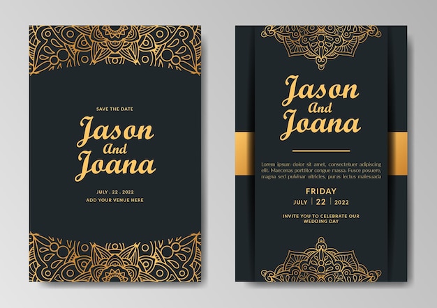 Vector luxury ornamental wedding invitation template design