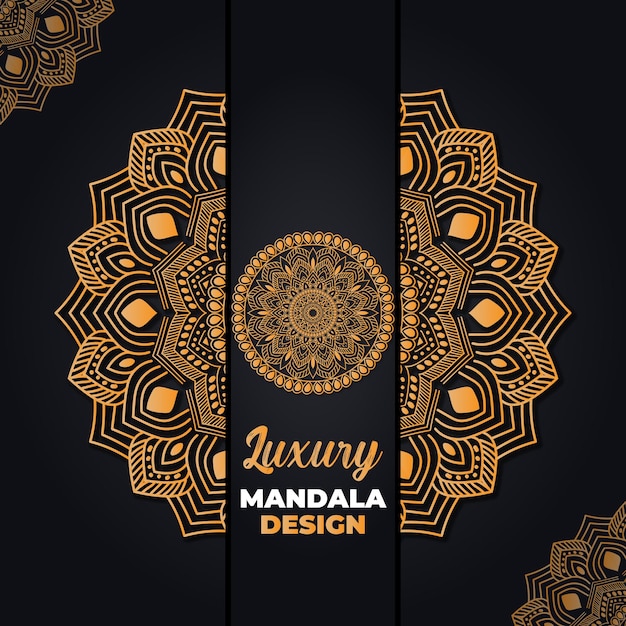 Luxury ornamental and wedding mandala design background in golden color