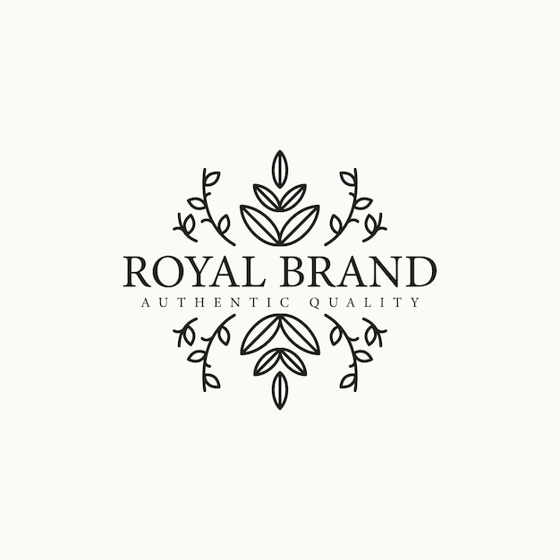 luxury outline floral logo concept