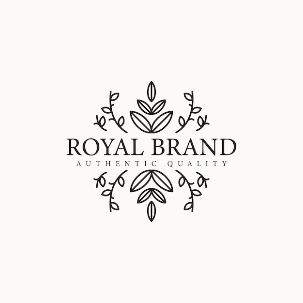 Luxury outline floral logo concept