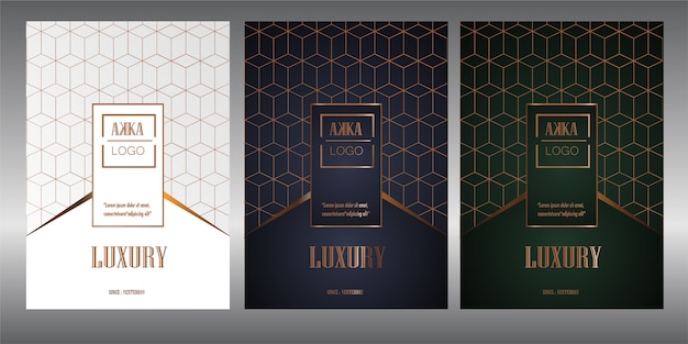 Pacchetto di lusso menu cover design geometrico