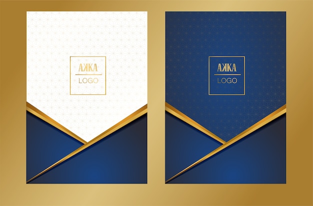 Luxury package menu cover design geometric