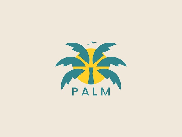 Luxury palm logo template vector