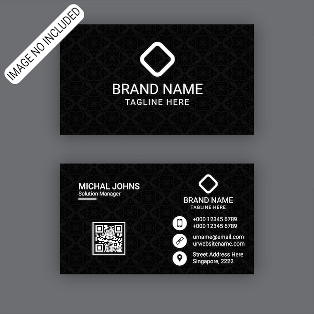 Vector luxury pattern dark business card template free vector