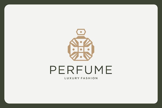 Vettore ispirazione per il design del logo del profumo di lusso