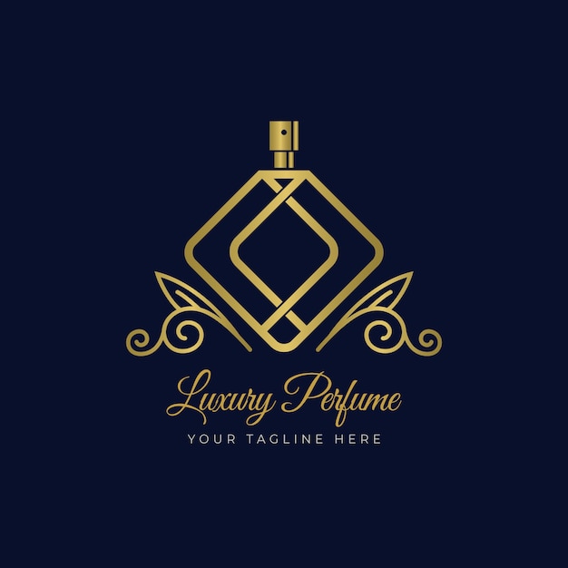 Vector luxury perfume logo template concept