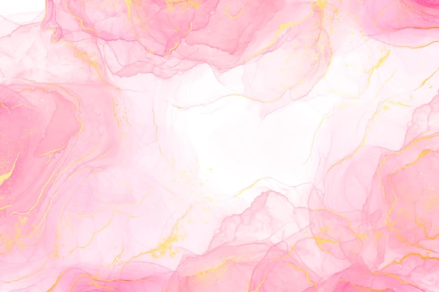 Vector luxury pink and gold alcohol ink background